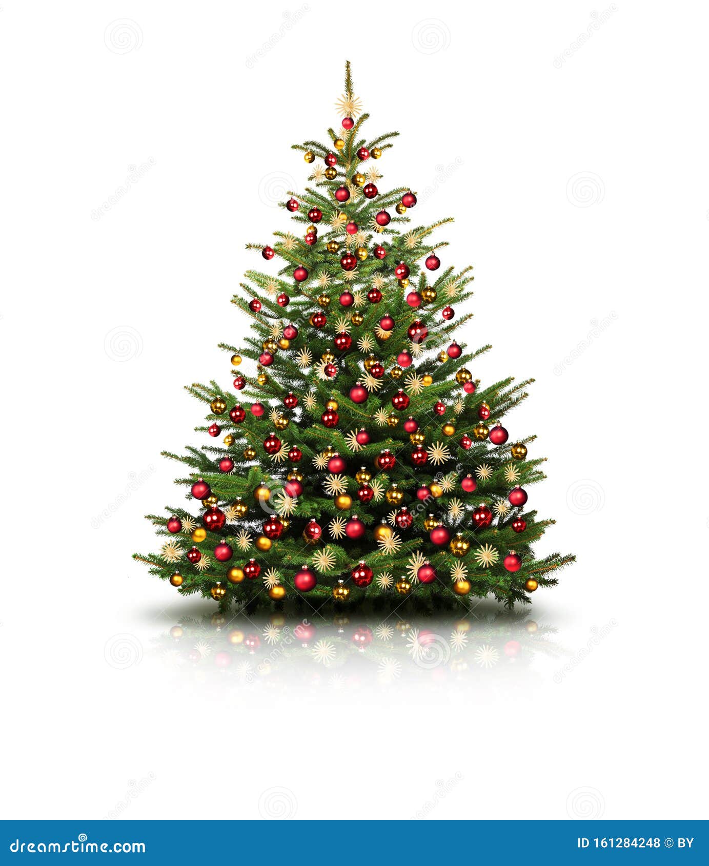 geschmÃÂ¼ckter weihnachtsbaum mit bunten weihnachtskugeln isoliert auf weiÃÅ¸em hintergrund